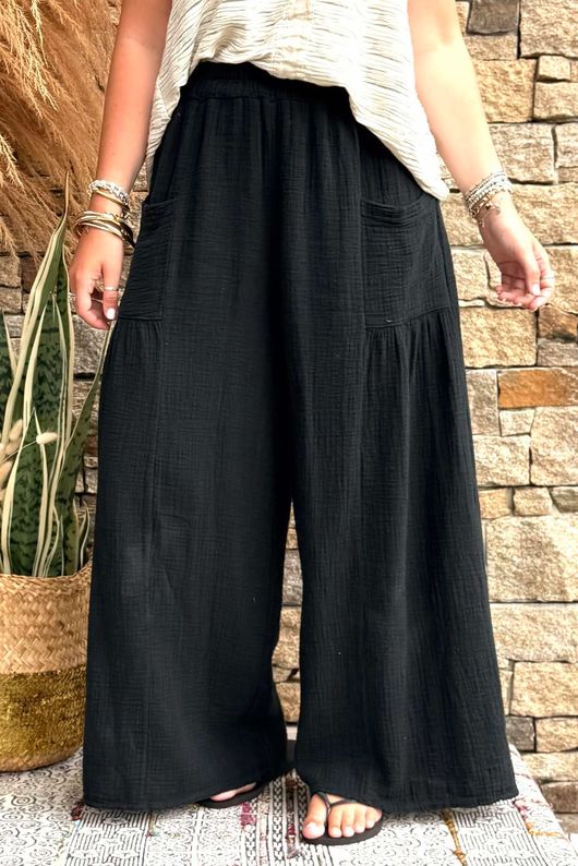 Pure Cotton Santos Quinn Culotte Pant Black /14 =